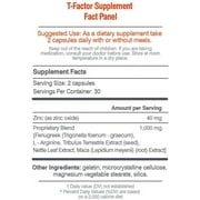 T-Factor Men Testosterone Booster Supplement (60 Tablets) T Factor Supports Natural Testosterone Levels, Stamina, Endurance, Muscular Strength – Promotes Healthy Weight Loss and Fat Burning (1)