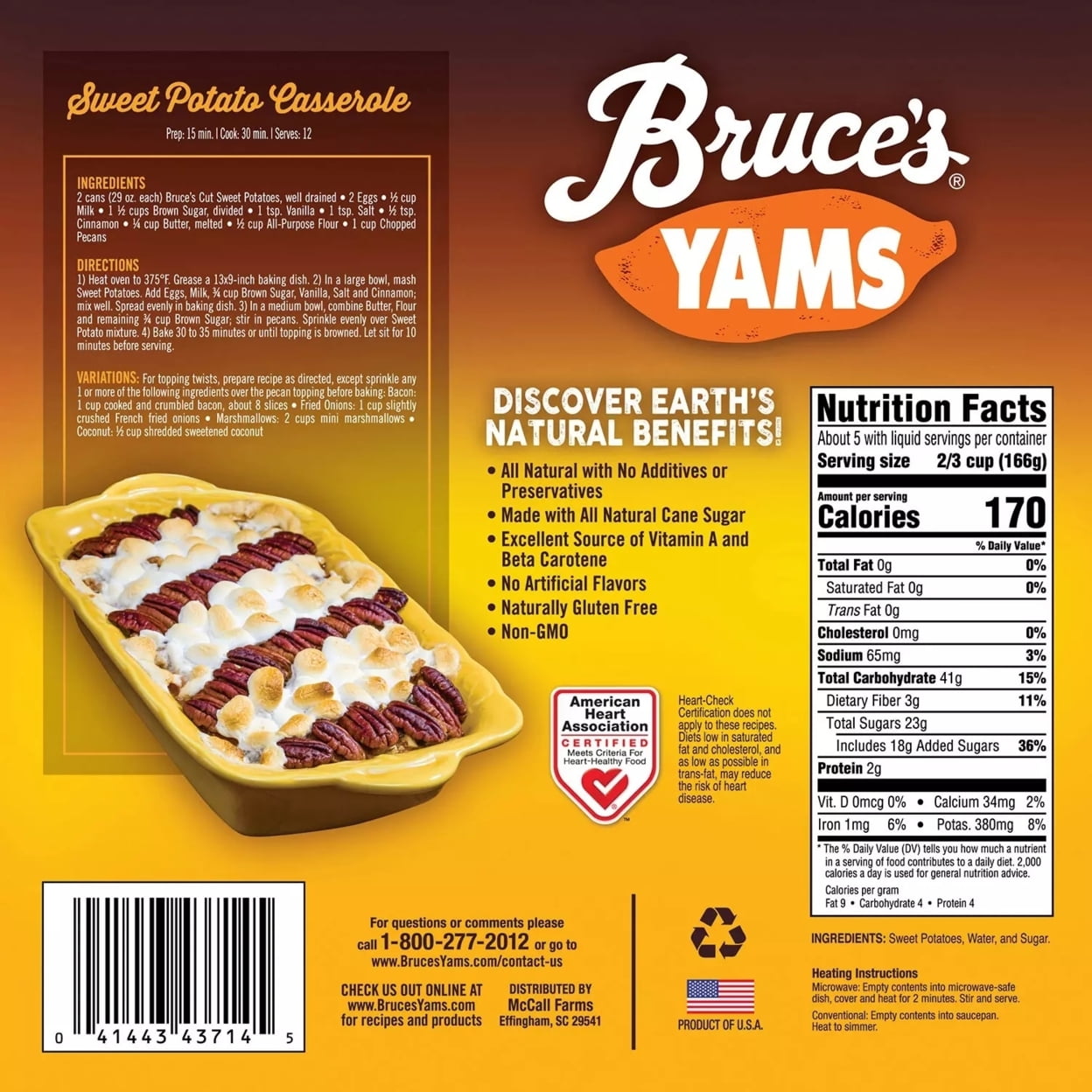 Bruces Cut Yams 29 Ounce (Pack of 4)