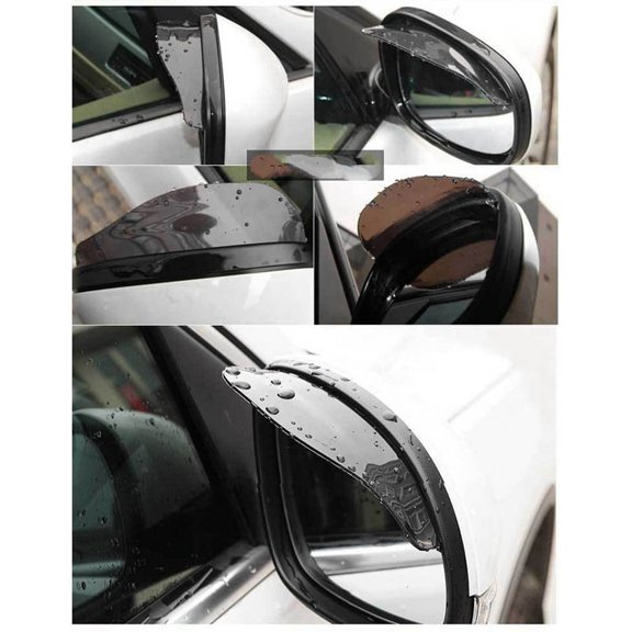 2Pcs Universal Car Rearview Mirror Rain Eyebrow Auto Car Rear View Side Rain Shield Snow Guard Sun Visor Shade Protector,2 * Rear View Mirror Rain Eyebrow,black