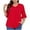 Red, variant on Sevevn Blouses for Women Women's Plus Size Top 3/4 Ruffled Sleeve Shirt Casual V-neck Pleated T-shirt Loose Fitting Shirt Family Gifts