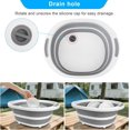 thumbnail image 6 of Collapsible Wash Basin, 7.5L Dish Tub Sink Basin Folding Dish Pans for Kitchen Sink, 2-in-1 Dishpan + Cutting Board, Portable Sink Dish Basin for Camping BBQ Prep Tub Washing Bin with Drain Plug, 6 of 8