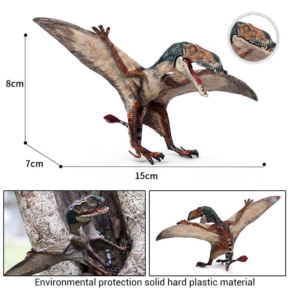 Jurassic Simulation Dinosaur World Pterosaur model new pteropterus pterodactyl children's solid plastic toy - image 3 of 7