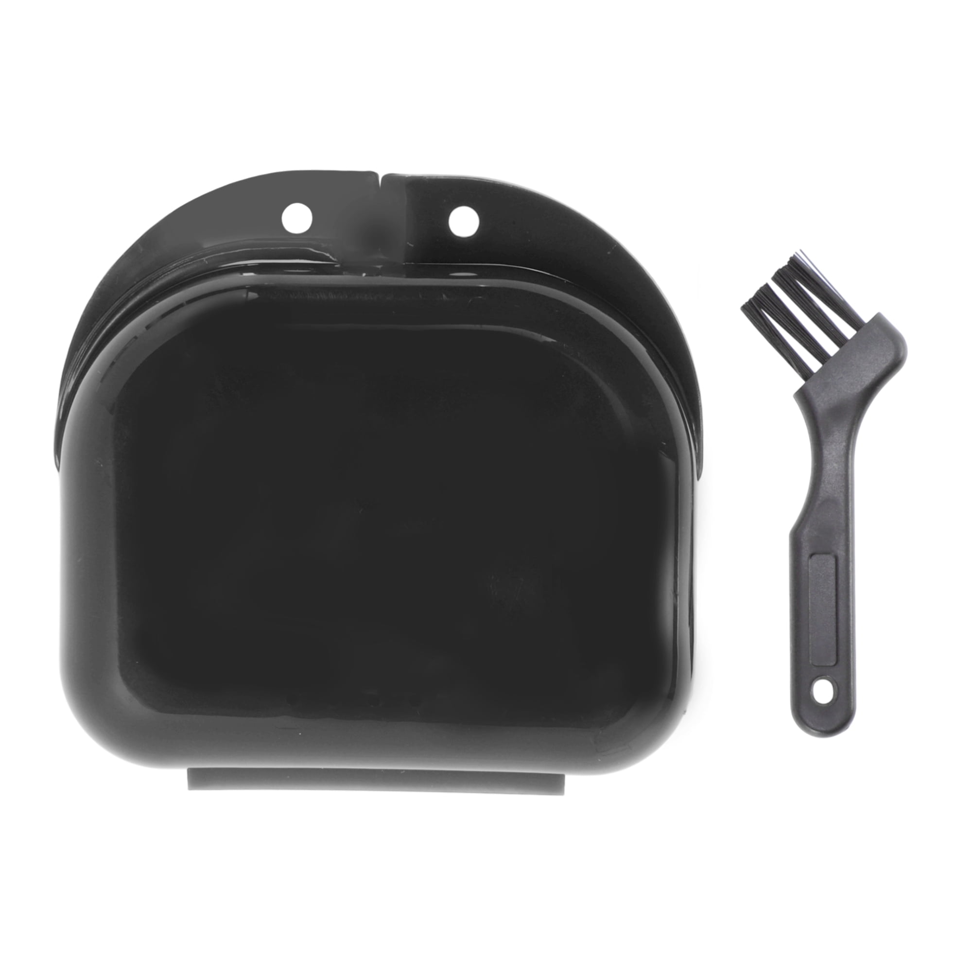 Unique Bargains Mini Braces Box with Brush 1 Set Black