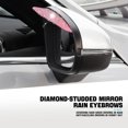 thumbnail image 4 of 2PCS Car Rear View Mirror Rain Eyebrows, Bling Crystal Rear View Mirror Rain Visor Guard, Rhinestone Rainproof Car Side Mirror Rain Visor Smoke Cover, Universal for Car, Truck, SUV,Pink, 4 of 7