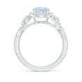 thumbnail image 2 of Angara Natural 1.5 Ct. Aquamarine with Diamond Halo Ring in 14K White Gold for Women (Ring Size: 3), 2 of 10