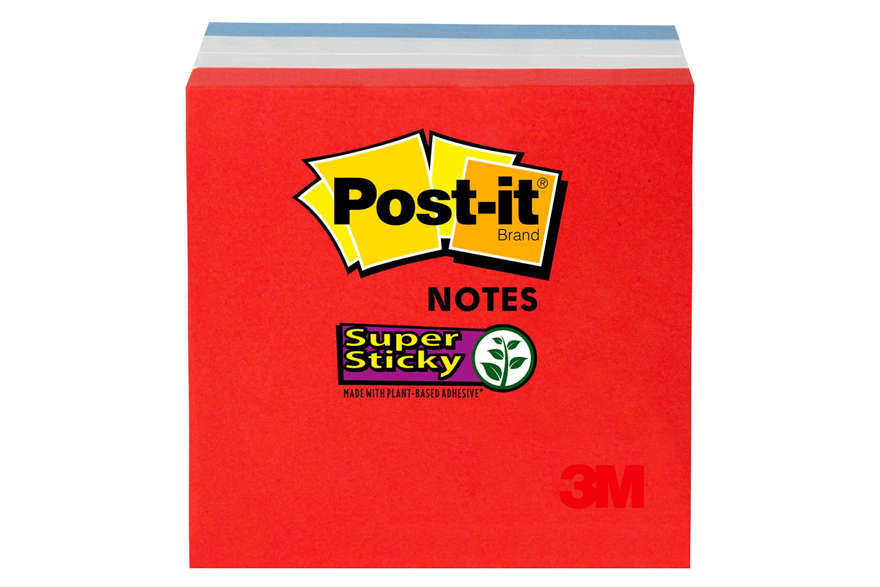Post-it Super Sticky Notes 4 PK Multicolor 3"x3" Red White & Blue 720ct for sale online 