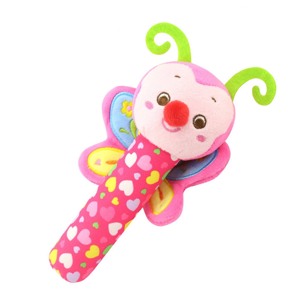 Plush Toy Hand Rattle Stick Soft Monkey Bee Butterfly Rabbit Doll Kid Cute Toys
