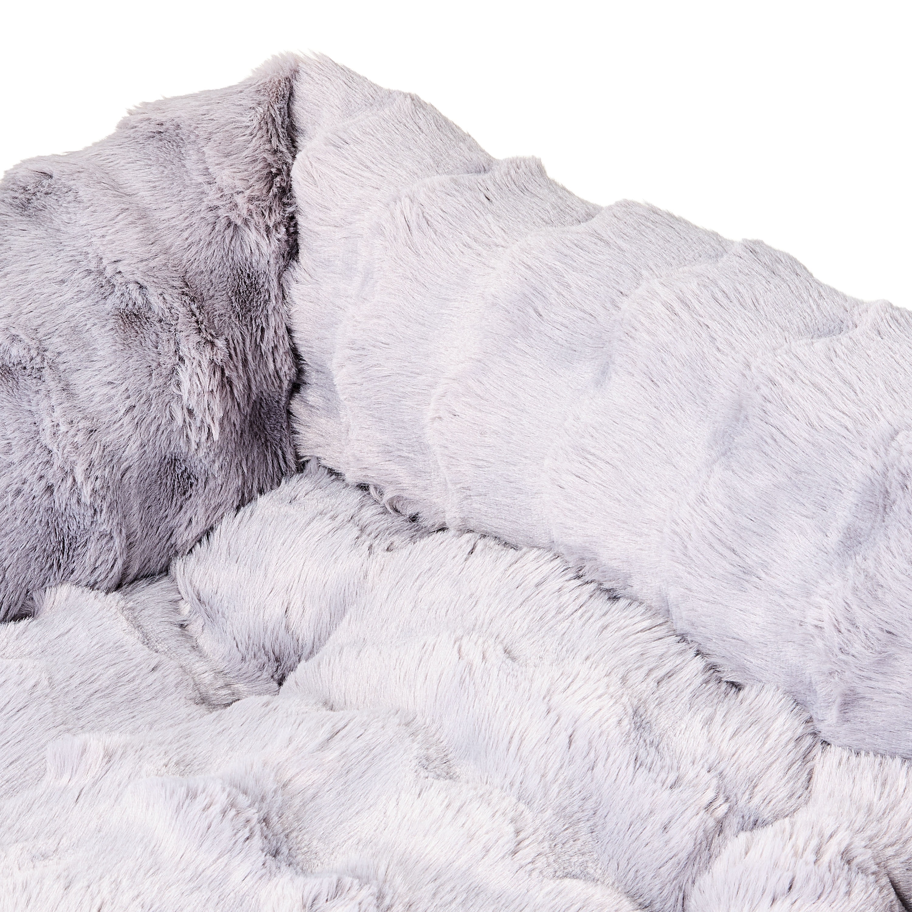 Vibrant Life Large Bubble Faux Fur Orthopedic Cuddler Pet Bed, Gray, 30" x 27"