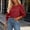 *Wine, variant on ClodeEU Women's Round Neck Puff 3/4 Sleeve Blouse,Casual Loose Tunic Top Beige,Women's Plus L