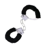 Adult Sex Plush Handcuffs Simple Funny Bound Handcuffs for Lover Couple Partner (Black)