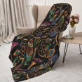 thumbnail image 3 of Rateoe Decorative Feathers Pattern Flannel Throw Blanket, Ultra-soft Blanket for Bed, Couch, Car, Hypoallergenic Anti-pilling blanket-50"x40"(Vertical), 3 of 6