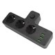 thumbnail image 1 of Extensor De 3 Salidas, 3 Salidas De CA, 3 Puertos USB, 1 Puerto Tipo C, Regleta Multifuncional Con Interruptor Para El Hogar, 1 of 7