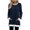 Dark Blue, variant on Pullover Blouse for Women Color Block Spliced Long Sleeve Knitted Top Fall Winter Round Neck Side Slit Pocketed Warm Pullover Blouse for Outdoor Walking and Camp XL Purple