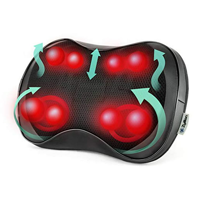 Zyllion Back Neck Shiatsu Massager - Kneading Massage Pillow with Heat for  Shoulders, Lower Back, Feet, and Legs (ZMA-25) 