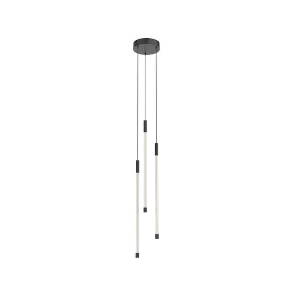 MP75221-BK-Kuzco Lighting-Motif - 21W 3 LED Pendant-20.63 Inches Tall and 5.5 Inches Wide-Black Finish