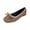 Khaki, variant on Miqool Bowknot Ballet Flats for Women Casual Flat Shoes Flock Round Toe Soft Sole Slip On Loafers Indoor Outdoor Comfortable Shoes