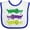 White and Royal, variant on Inktastic Mardi Gras Holiday Alligators Boys or Girls Baby Bib