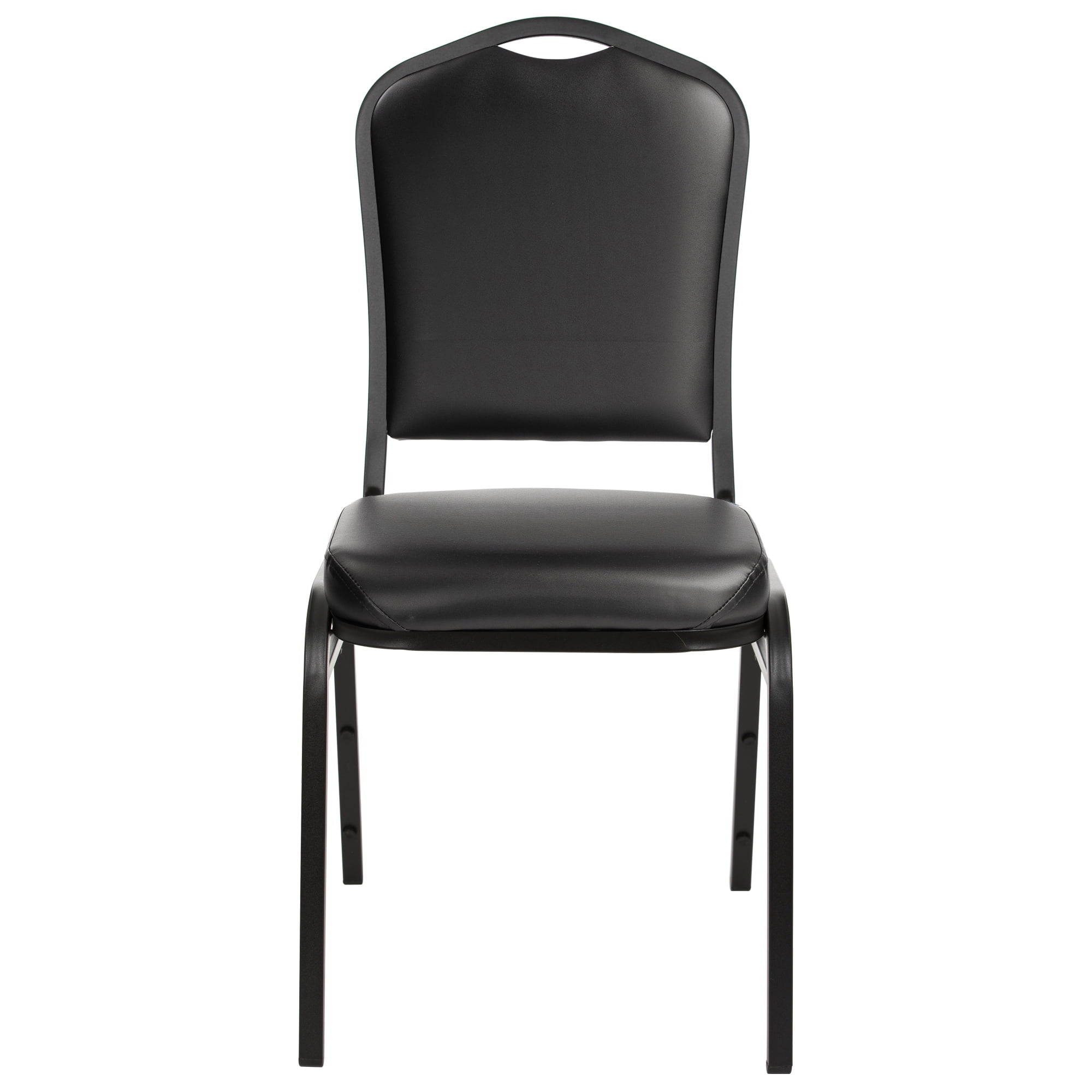 Hampden Furnishings Lila Collection Vinyl Banquet Chair, Black, Pack of 2