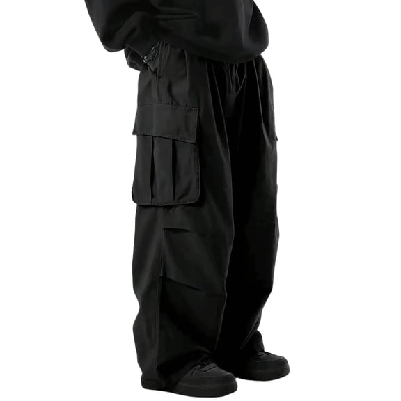 Luvrsol Big and Tall Men's Work Pants Solid Loose-Fit Straight-Leg Casual Cargo with Multiple Pockets, S-5XL