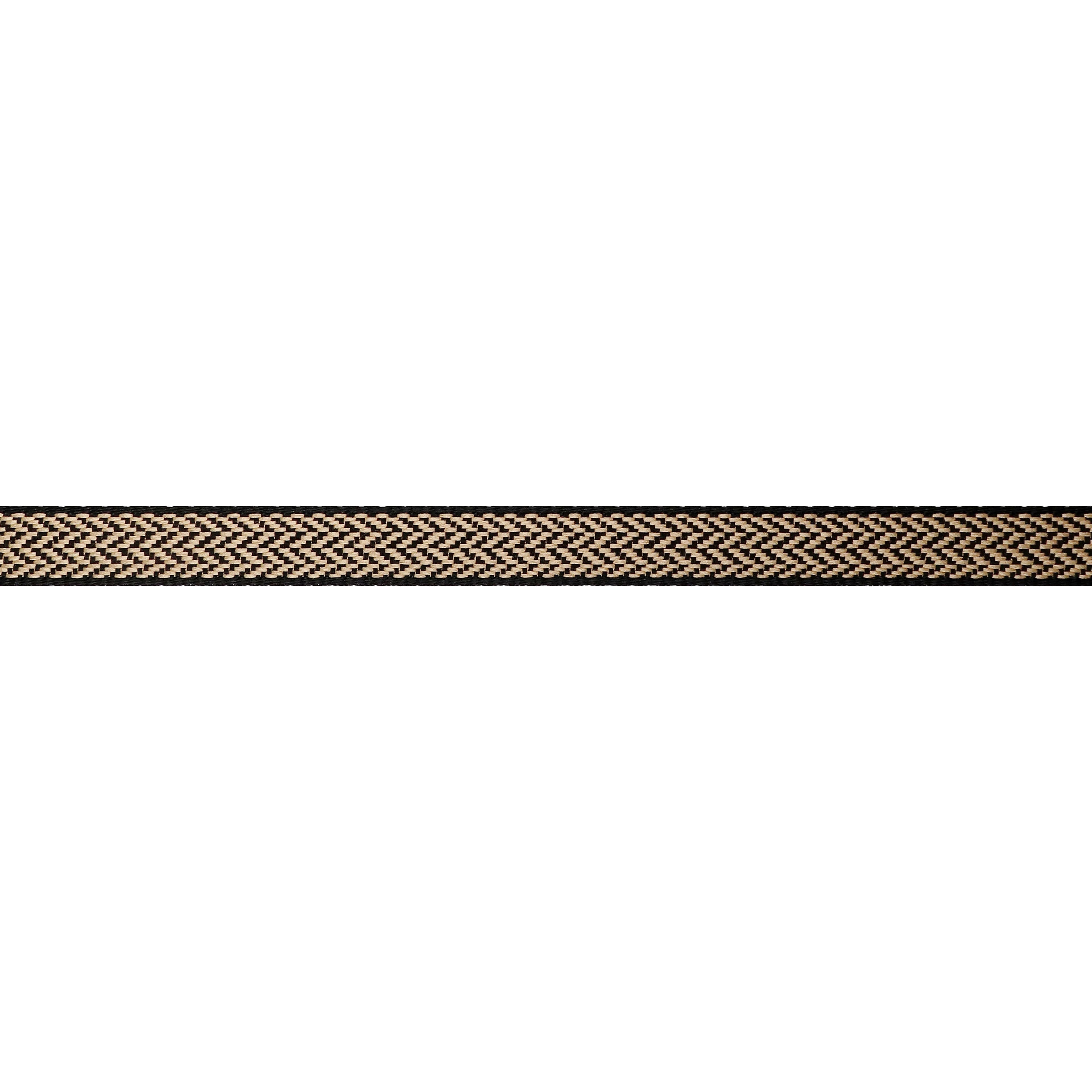 5/8" x 7yd Natural and Black Chevron Ribbon by Celebrate It – Woven Polyester Design - Non-Wired with Selvage Edge - Ideal for Crafts & Gift Wrapping - 12 Pack