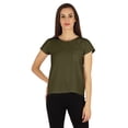 thumbnail image 1 of Inkmeso Solid Short Sleeve Basic T-Shirt For Womens Patch Pocket Casual Summer Basic Top, 1 of 7