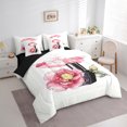 thumbnail image 3 of Castle Fairy Pink Fashion Bedding Comforter Set,Romantic Flower Peony Queen Bedding Sets, 3 of 8