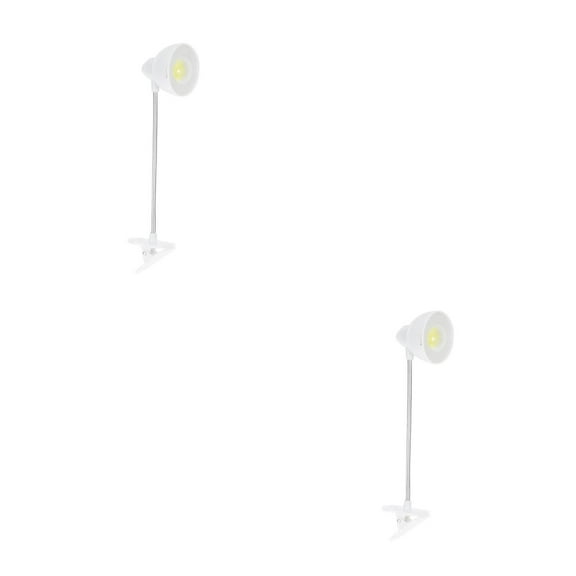 2pcs Clip Desk Reading Light LED Eye-caring Learning Lamp for Home Office (3W White)