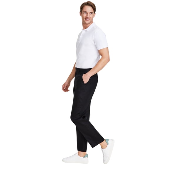 Nautica Mens Modern fit Linen Dress Pants 38 / 30 Black Solid