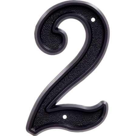 Hillman Group  6 in. Matte Black Plastic House Number - 2