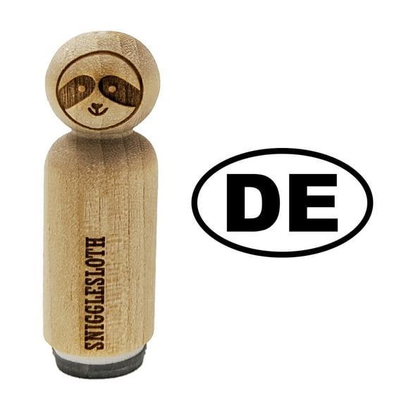 Germany Deutschland DE Euro Oval Rubber Stamp for Scrapbooking Crafting Stamping - Mini 1/2 Inch