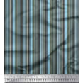 thumbnail image 1 of Soimoi Blue Moss Georgette Fabric Vertical Stripe Fabric Prints By Yard 42 Inch Wide, 1 of 3