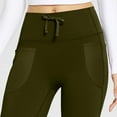 thumbnail image 4 of Miluxas Women's Yoga Pants Wide Leg Workout Leggings Flare Casual Pants with Pockets High Waist Hip Lifting and Tummy Control Army Green 10(XL), 4 of 7