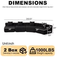 thumbnail image 2 of Newest Curved Symmetrical Modular Chenille Sectional Sofa with 4 Pillows and No Assembly,Black, 2 of 8