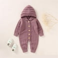 thumbnail image 2 of FNNMNNR Autumn Winter Baby Boys Girls Clothes Warm Knitted Jumpsuit Newborn Romper Clothing Playsuit Light Green 3-6 Months, 2 of 9