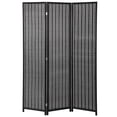 thumbnail image 1 of HOMCOM 3 Panel Room Divider with Handwoven Bamboo, Folding Privacy Screen, 1 of 10