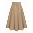 thumbnail image 2 of Women's Skirt, Button Decor Flared Midi Skirt, Fitted Asymmetric Button Front Bottoms for Commute and Daily Wear, 2 of 6