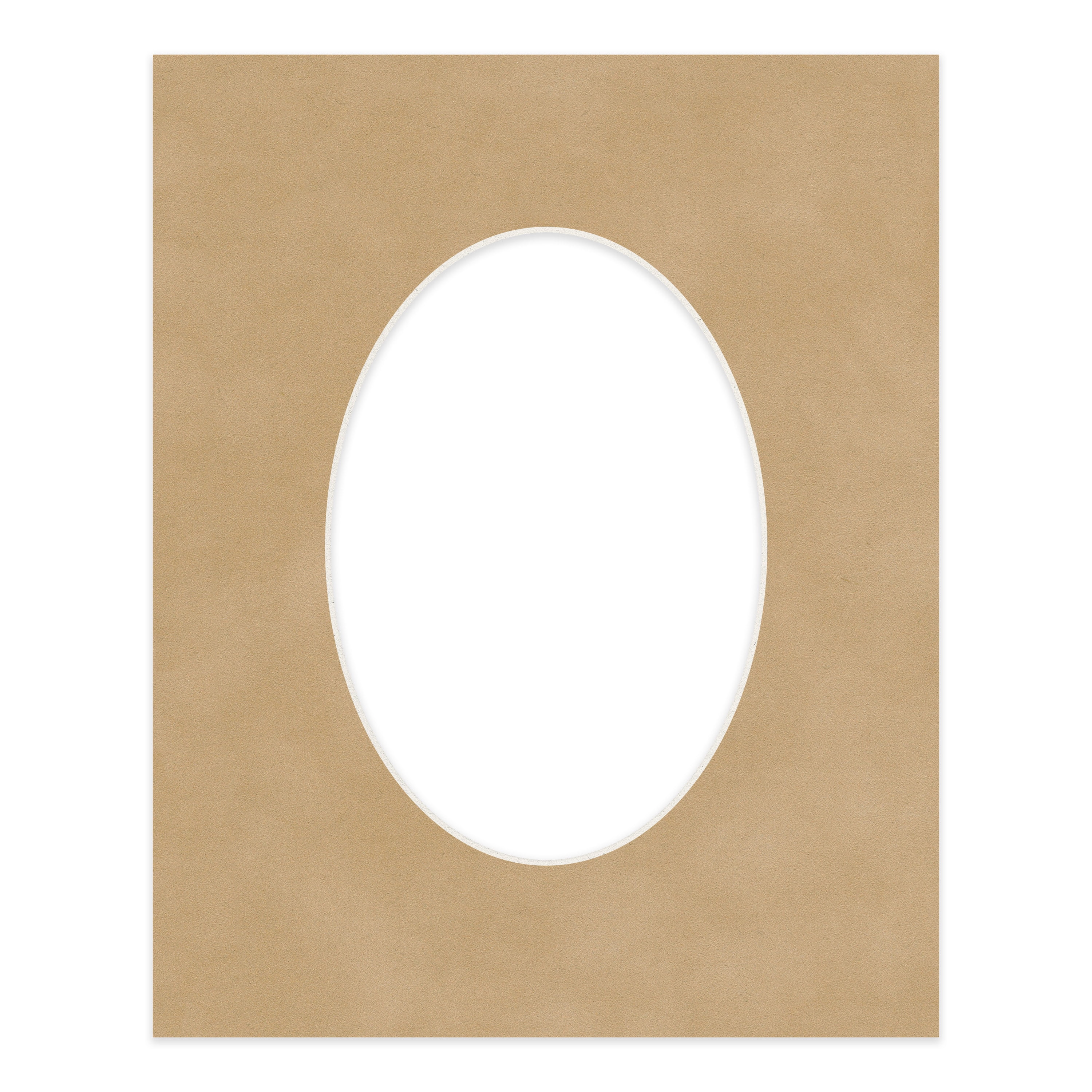 Beige Suede Picture Frame Mat for 18x24 Frames - Oval Opening for 12x18 Photos - 1 Mat
