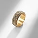 thumbnail image 3 of Anillo de Acero inoxidable con ojos tallados para hombre shaofei estilo punk vintage unisex talla 7 dorado, 3 of 5
