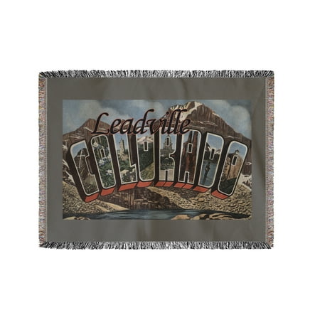 Chenille Colorado Blanket - Leadville, Colorado - Large Letter Scenes (60x80 Woven Chenille Yarn Blanket)