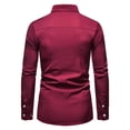 thumbnail image 2 of RUTAYY Men's Shirts Embroidered Asymmetrical Long Sleeve Solid Color Denim Shirt Turndown Collar Comfortable Breathable Holiday Beach Blouse, 2 of 7
