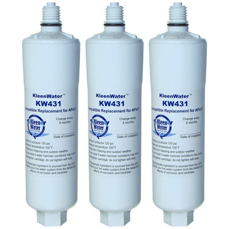 - KleenWater KW431 Scale Inhibitor Hot Water Filter Cartridge, 3-Pack