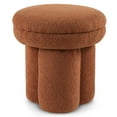 thumbnail image 2 of Furniture of America Thia I Modern 17.5" Upholstered Mushroom-Shape Design Ottoman, Saddle Brown, 2 of 10