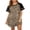 Leopard Print, variant on EKOUAER Nightgowns for Women Short Sleeve Sleepshirts Crew Neck Nightshirts Color Block Pajamas Dress Soft Sleepwear