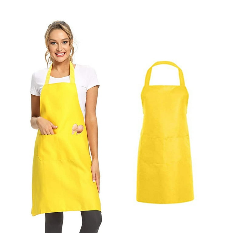 White Classic White Aprons Bulk - Commercial Chef Bib Apron for Kitchen and  Restaurant Cooking without Pockets, Unisex Women and Men, Adult - 12 Pack