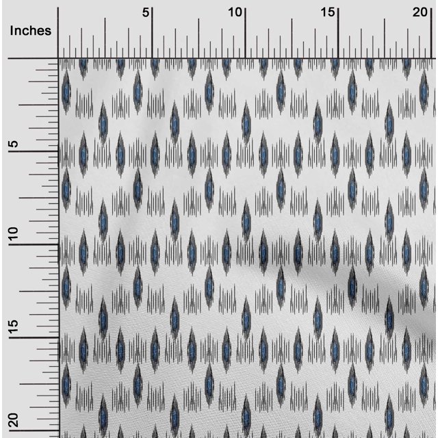 oneOone Georgette Viscose Fabric Abstract Ikat Print Fabric BTY 42 Inch Wide