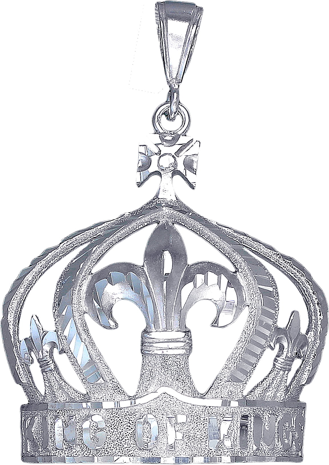 925 Sterling Silver Crown King Cz  24/ Inch Necklace 
