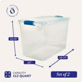 thumbnail image 4 of Open Box Homz 112 Quart HD Clear Plastic Stackable Storage Containers, 2 Pack, 4 of 10