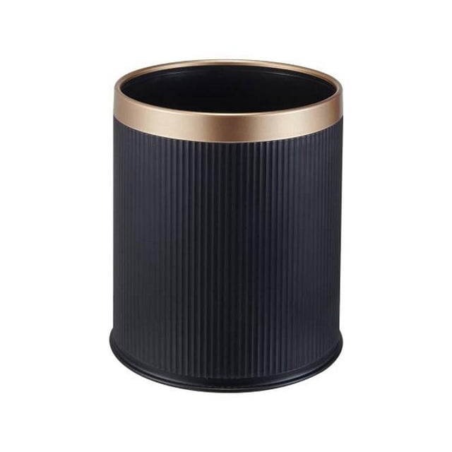 bote de basura 12 l negro con dorado