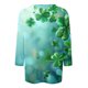 thumbnail image 4 of Xuyuer St. Patrick's Day Shamrock 3/4 Sleeve Tee - Ladies' Printed Round Neck 3/4 Sleeve Loose Top for Irish Festival Parades, Pub Celebration Outfits, and Themed Lucky Charm Casual Streetwear, 4 of 5