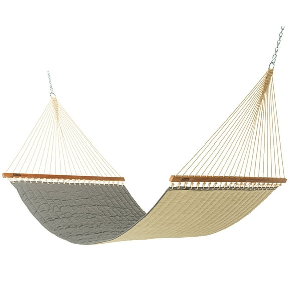 Hatteras Hammocks Large 13 ft L x 55 in W Quilted Sunbrella Hammock - Cast Slate